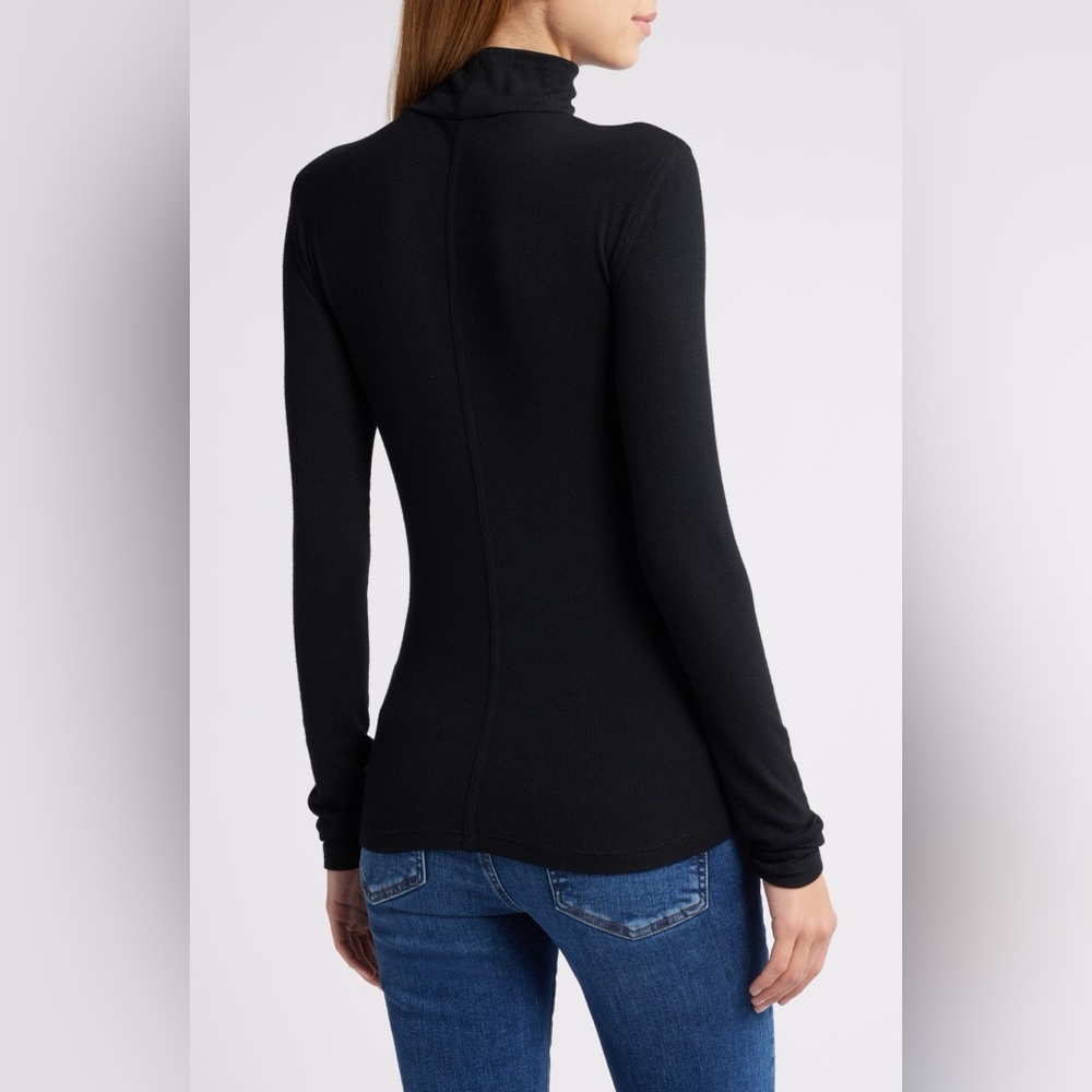 Frame Denim Rib Mock Neck Top - Picture 2 of 13